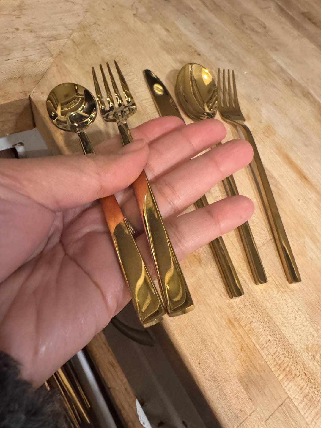 Customer photo review of 30 Piece Arya Flatware Utensils Sets