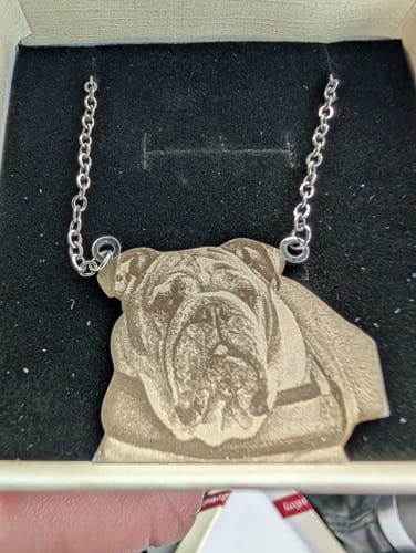 Customer photo review of Personalised Pet Necklace or Pendant