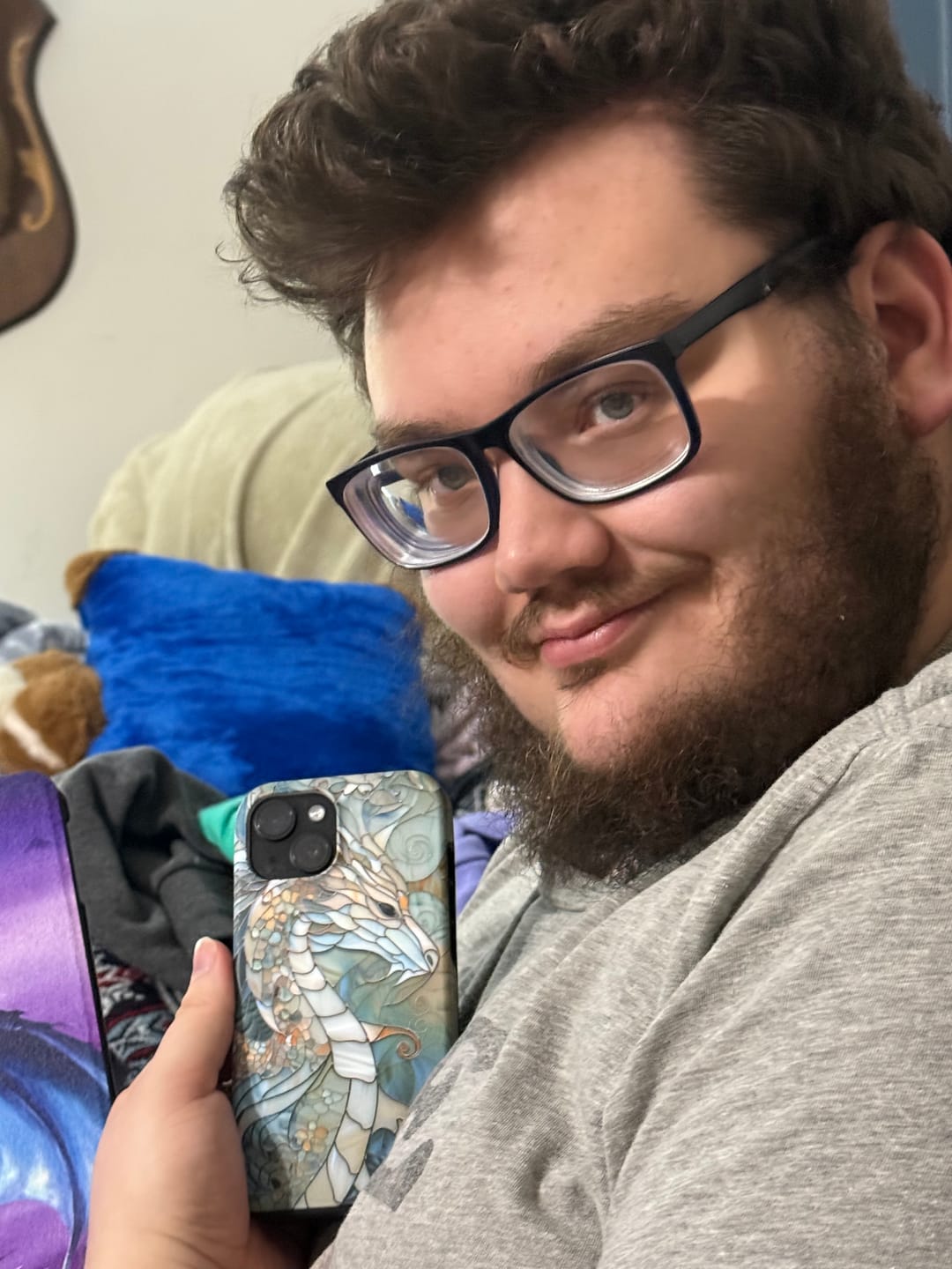 Customer photo review of Dragon Stained Glass Design iPhone Case