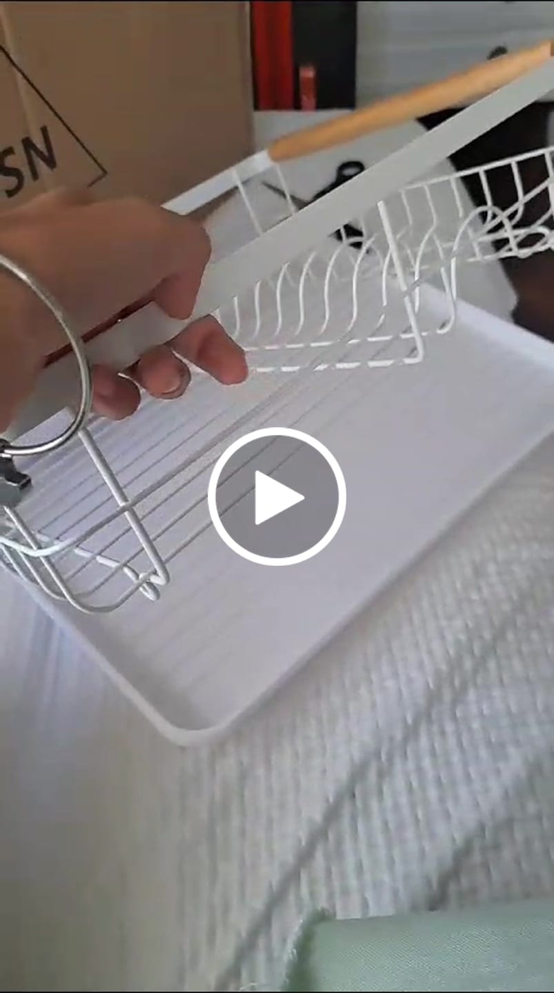 Customer video review of Escurridor Nordico Secaplatos Vajilla Con Bandeja y Madera
