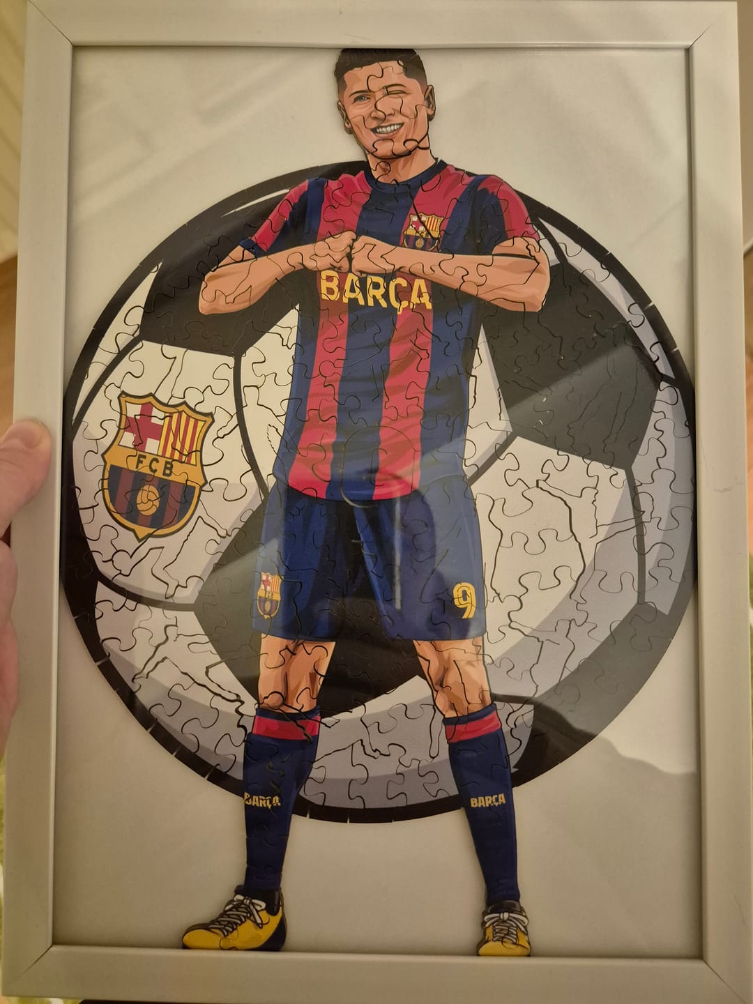 Customer photo review of Robert Lewandowski - Holzpuzzle