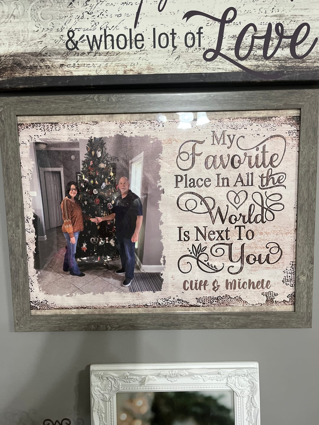 Customer photo review of Next To You Is One Of My Favorite Places To Be - Upload Image - Personalized Horizontal Poster