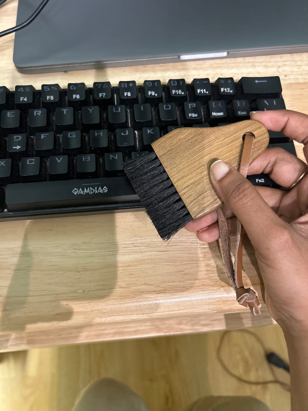Customer photo review of Keyboard Brush - Teak Wood