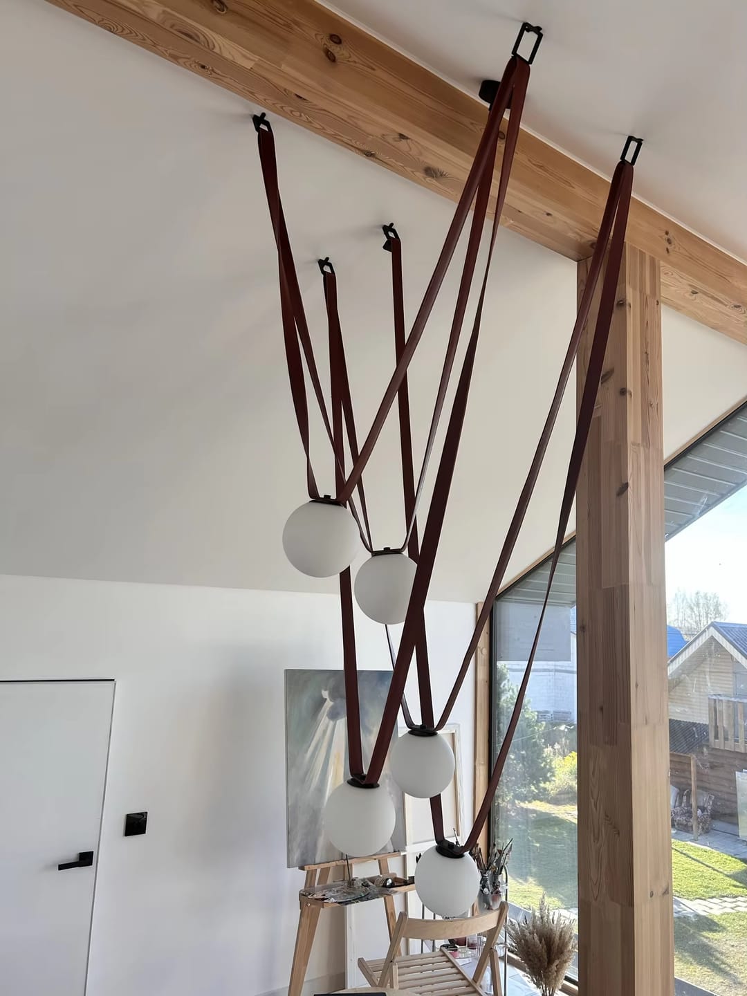 Customer photo review of WOMO Globe Leather Pendant Light-WM2311
