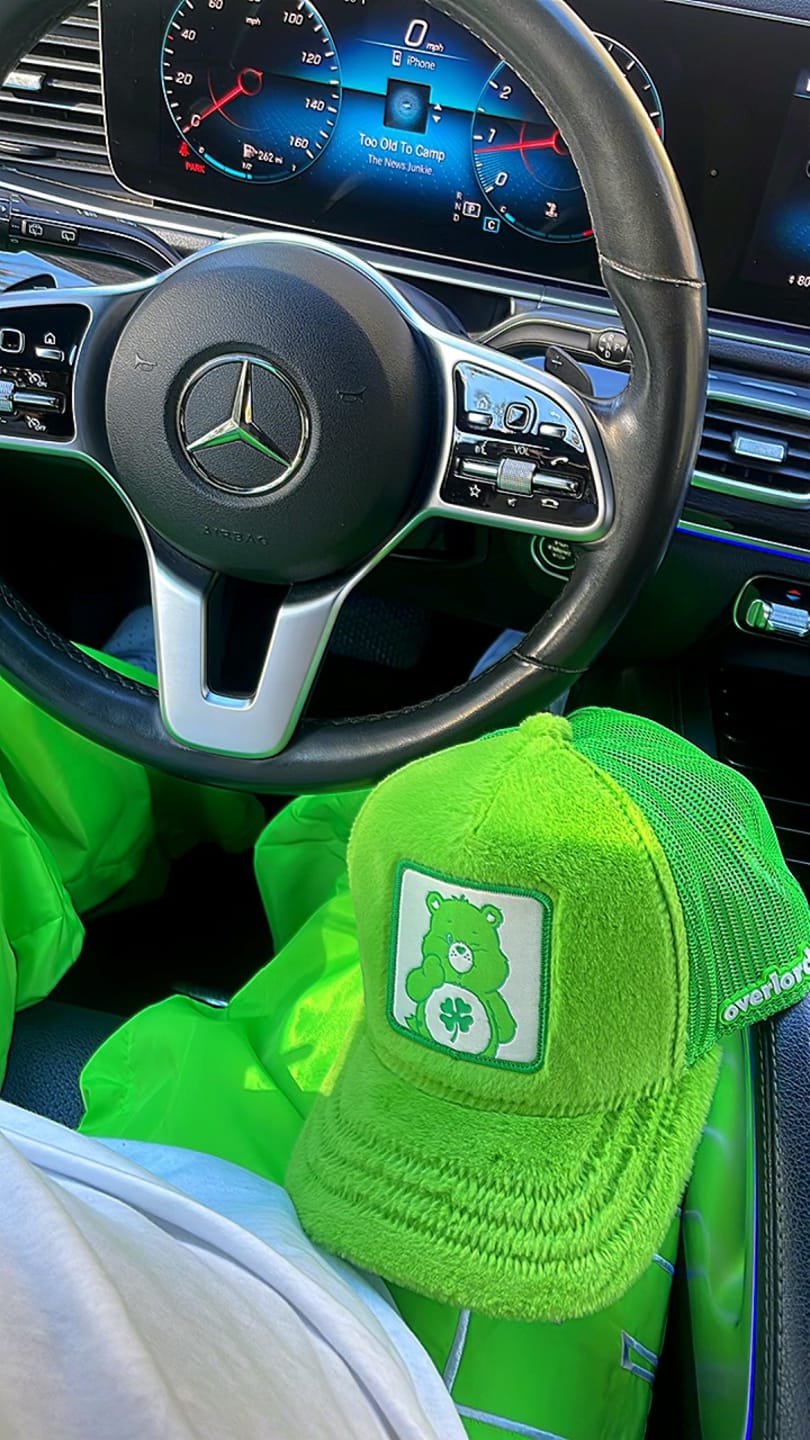 Customer photo review of OVERLORD X Care Bears:  Good Luck Bear Trucker Cap