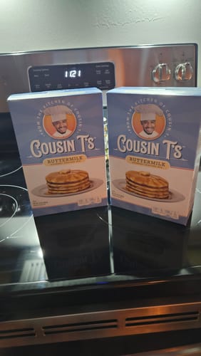 Customer photo review of Cousin T's Buttermilk Gourmet Pancake Mix