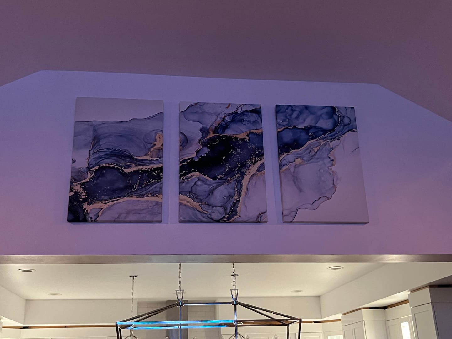 Customer photo review of Abstract Art Print - Blue Abstract Canvas Wall Art Print Abstract Art Fluid Effect Marble Wall Art