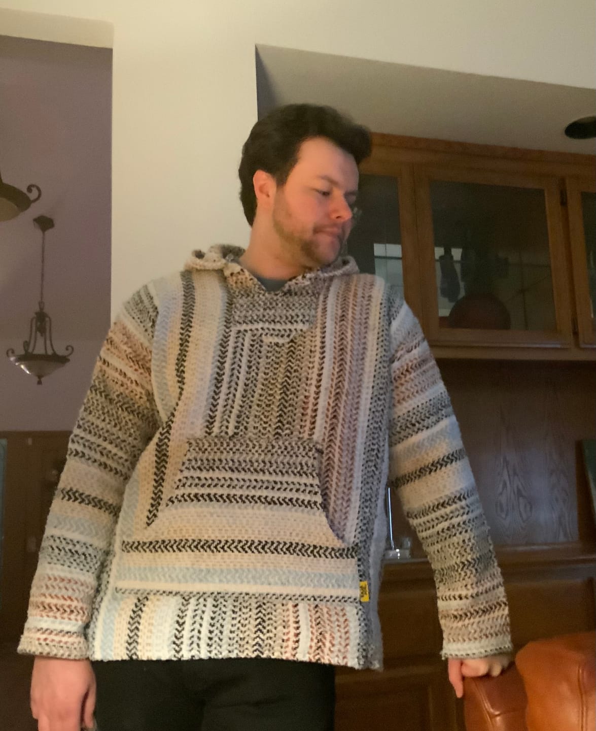 Customer photo review of Classic Stripe Terracotta Baja Hoodie