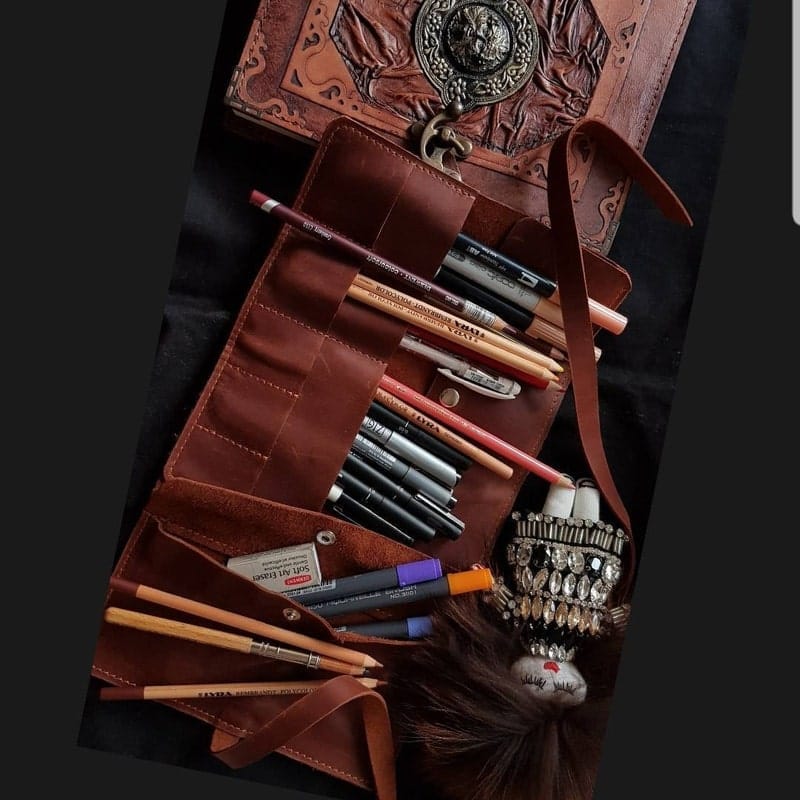 Customer photo review of Leather Pencil Case