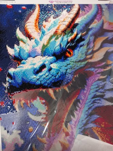 Customer photo review of 5D Diamond Painting AB Steine Colorful Dragon