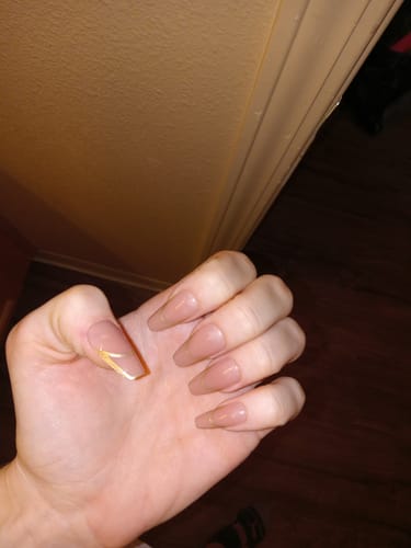 Customer photo review of Gilded French Coffin Nails - Press On Nails