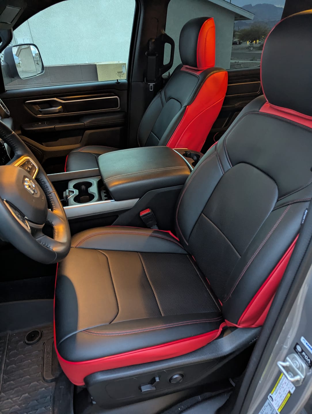 Customer photo review of 2019+ Dodge Ram Crew Cab Premium Custom Leather Seat Covers