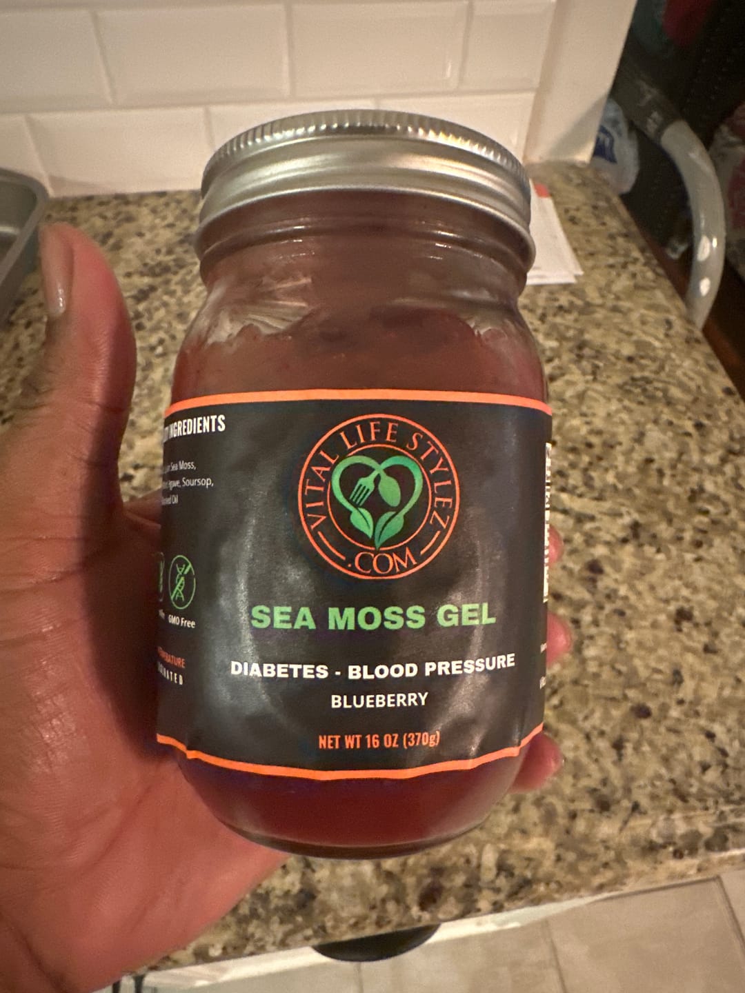 Customer photo review of DIABETES/ BLOOD PRESSURE BLEND (Sea Moss/Soursop/Ginseng/Hibiscus/blackseed oil)