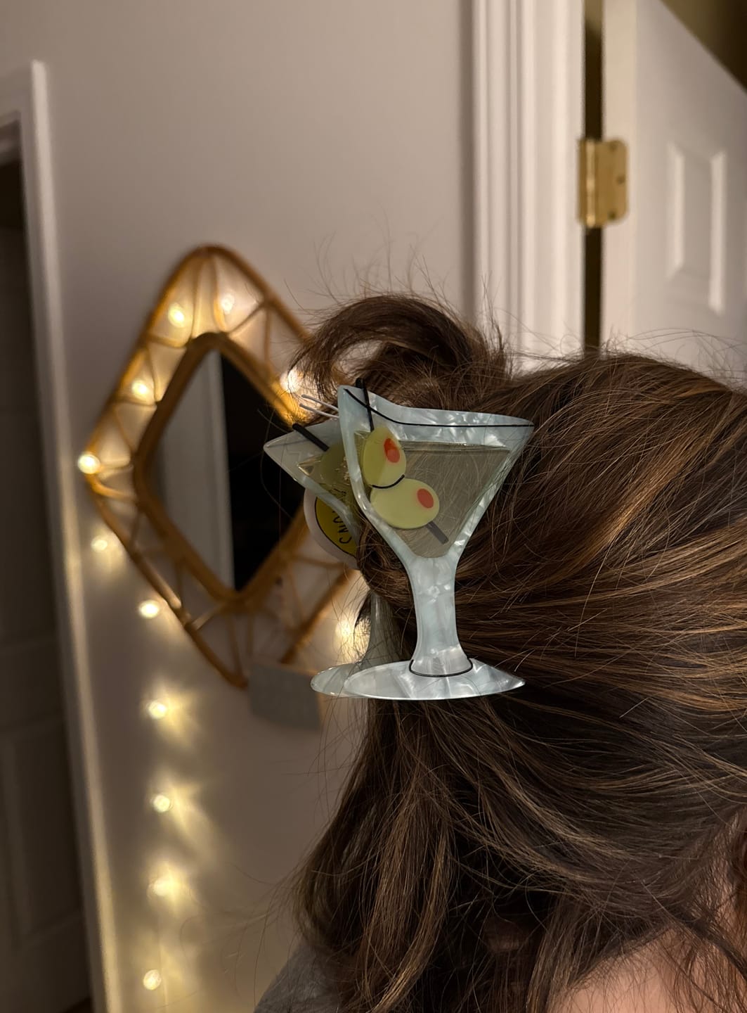 Customer photo review of Large Martini Hair Claw Clip