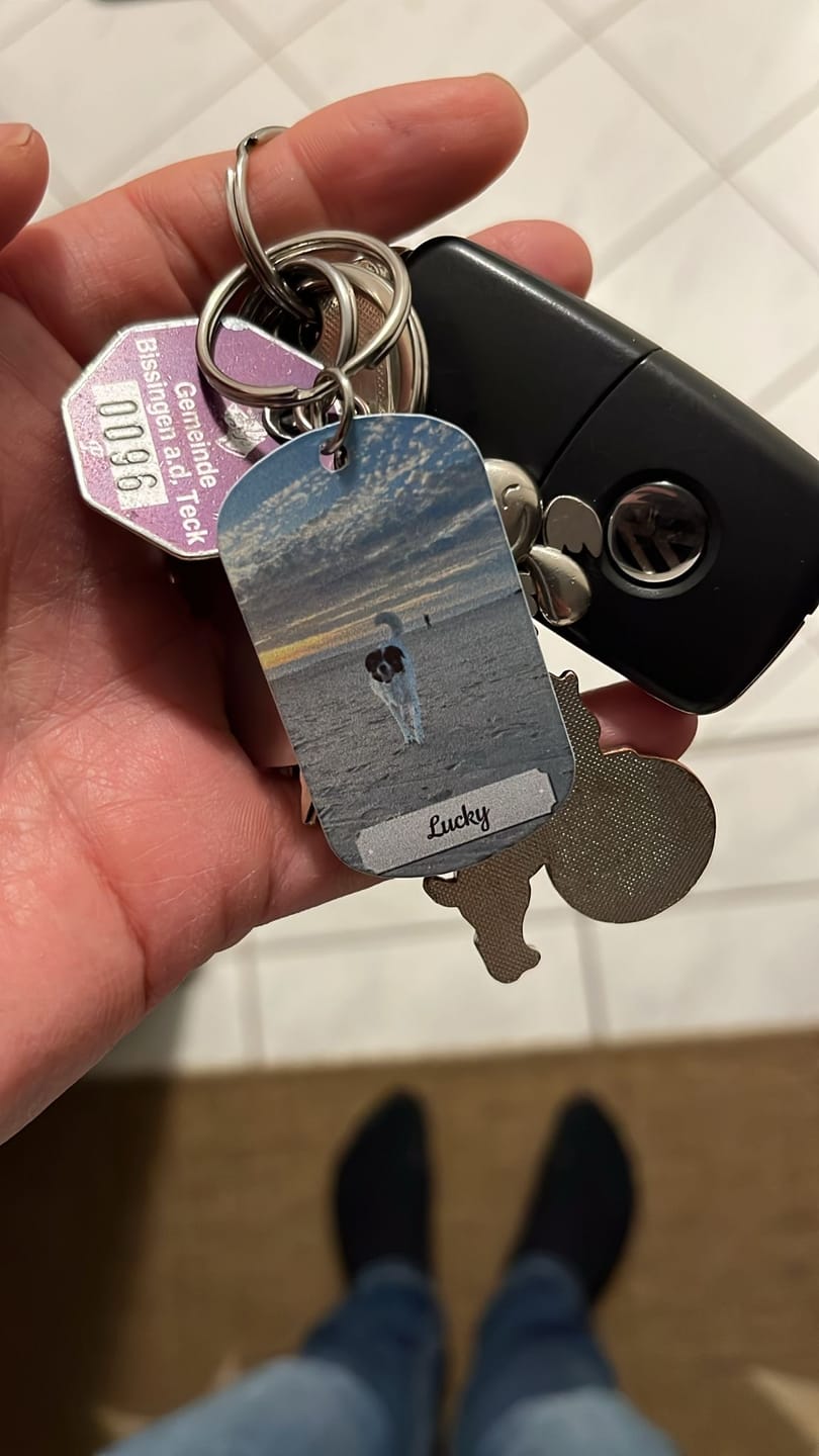 Customer photo review of Doppeltes Foto - Individueller Dog Tag Schlüsselanhänger