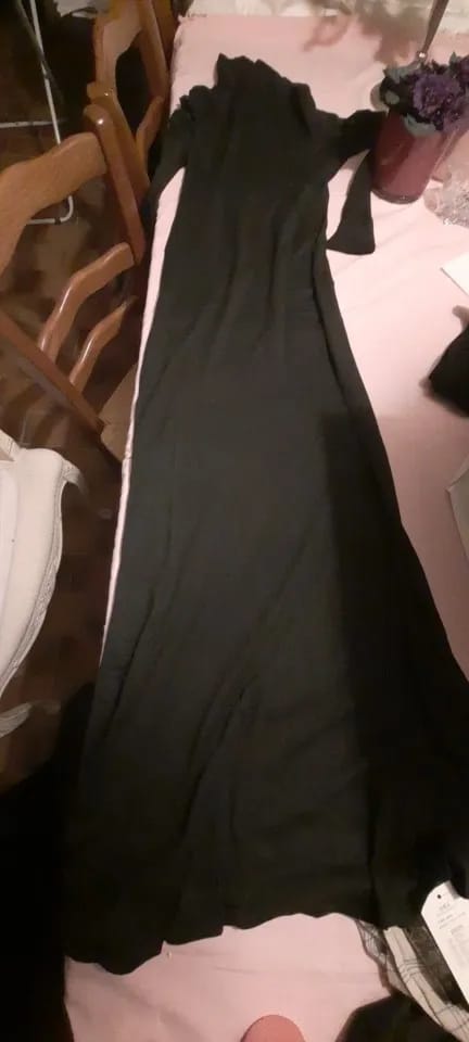Customer photo review of Polyester Sheath Dress Turtleneck Full Sleeves — Black | KIMLUD