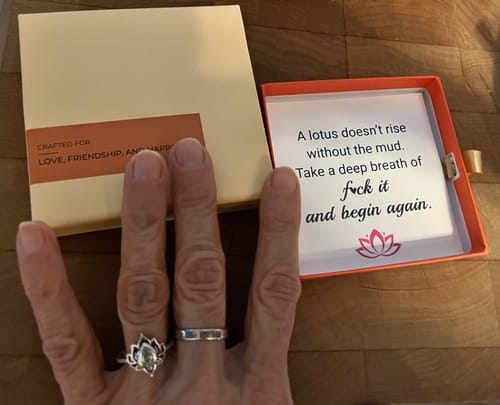 Customer photo review of Be Kind...Of A Bi♥ch Mantra Ring