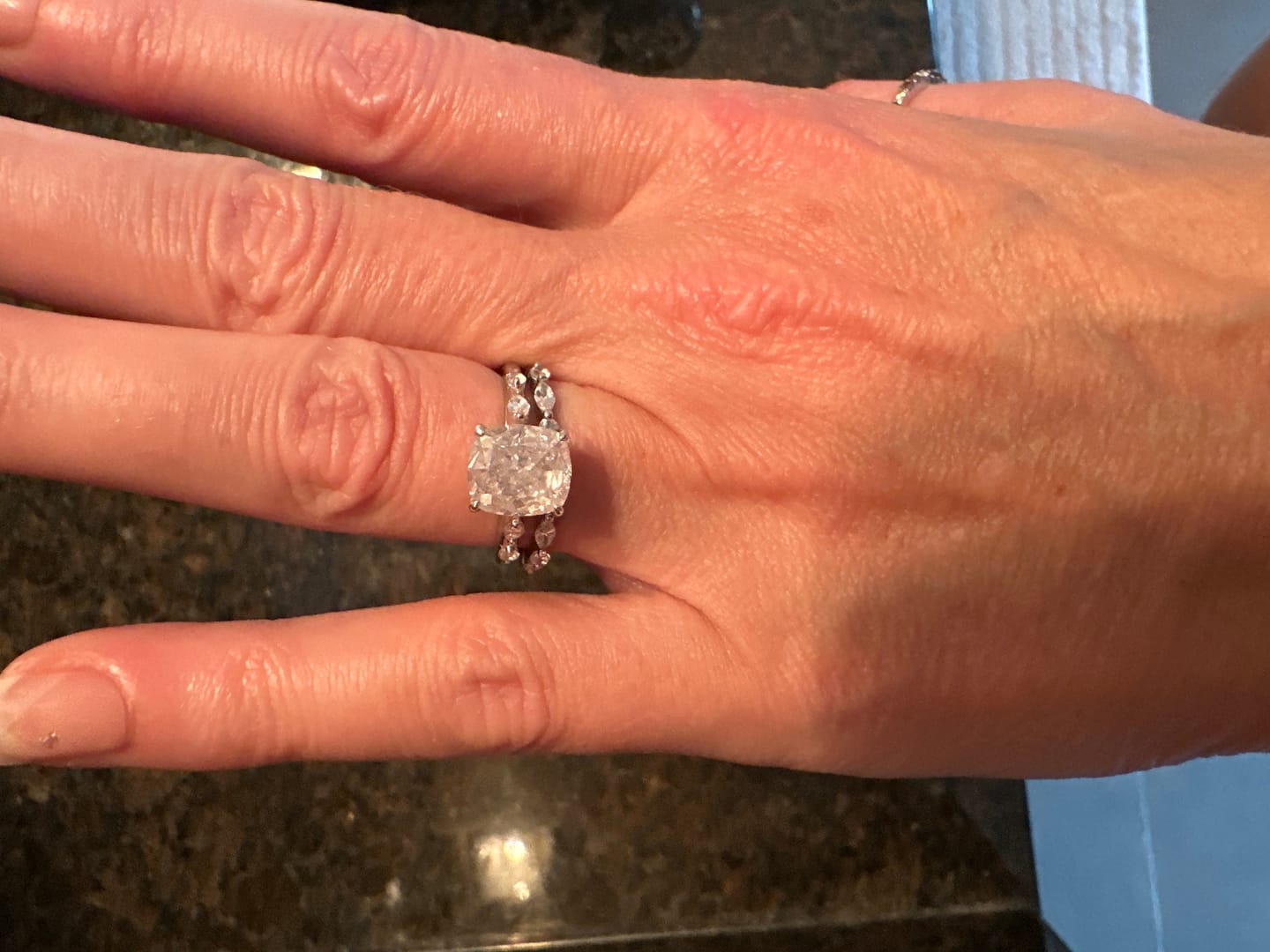Customer photo review of S925 1.0 Ct Marquise Cut Half Eternity Wedding Band Stackable Ring For Everyday Wear