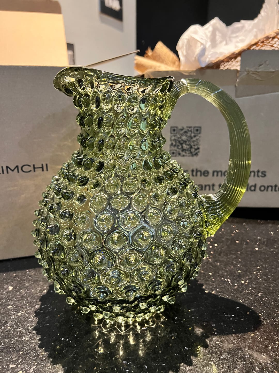 Customer photo review of Olive Green Hobnail Jug