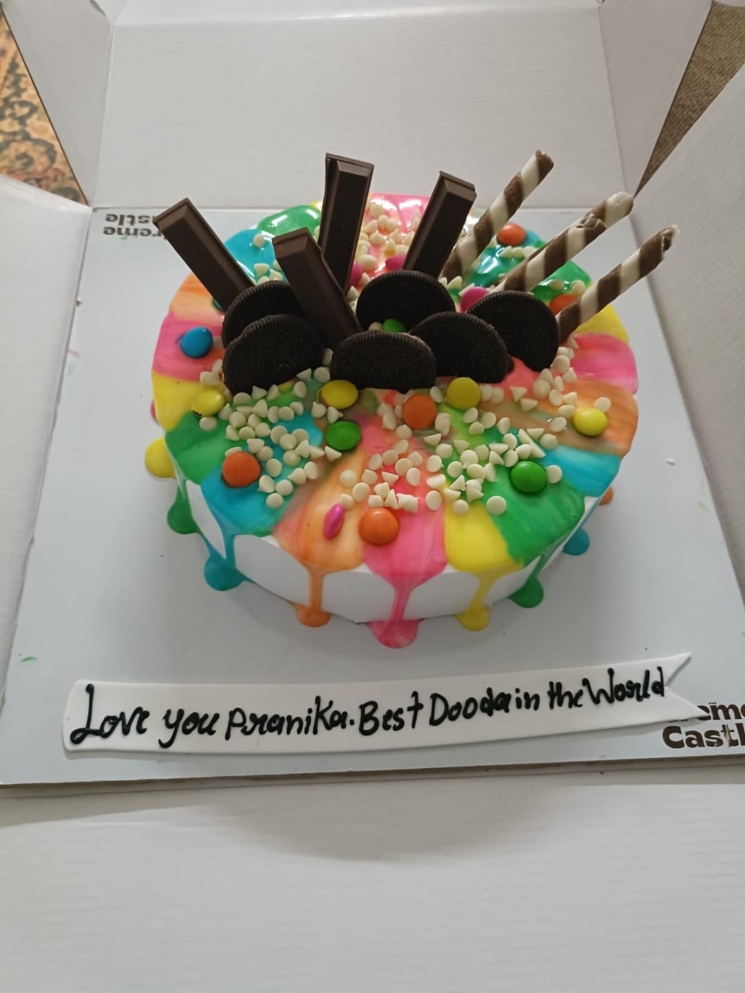Customer photo review of Colorful Drip Cake