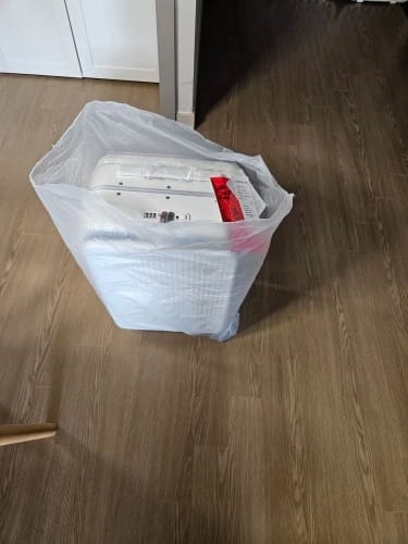 Customer photo review of PC Aluminum Frame Carry-On Luggage Front Laptop Pocket — Steel Gray | KIMLUD