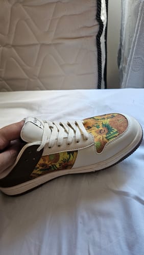 Customer photo review of Van Gogh Sunflowers inspired sneakers