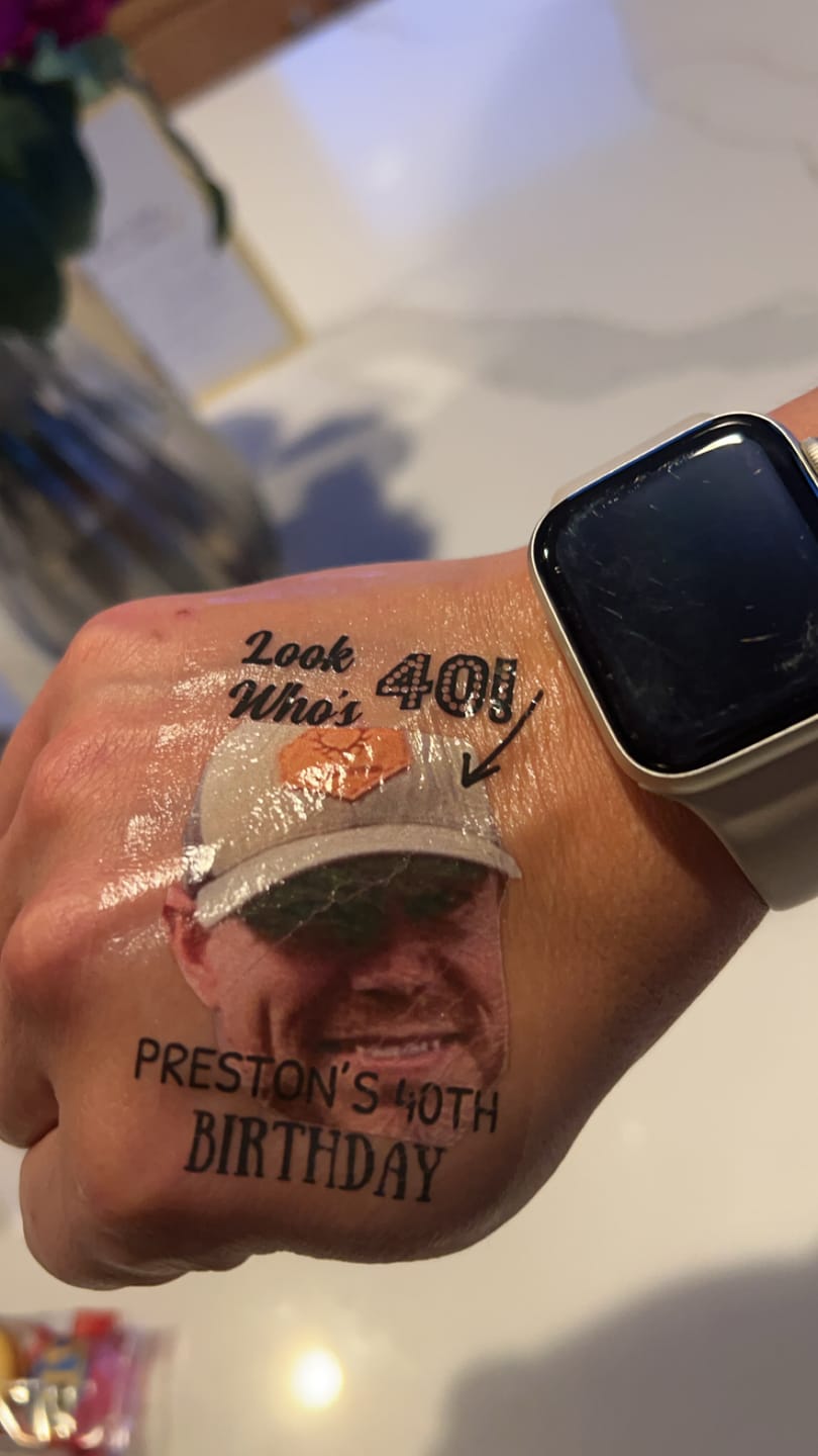Customer photo review of Look Who's Birthday! Custom Tattoo