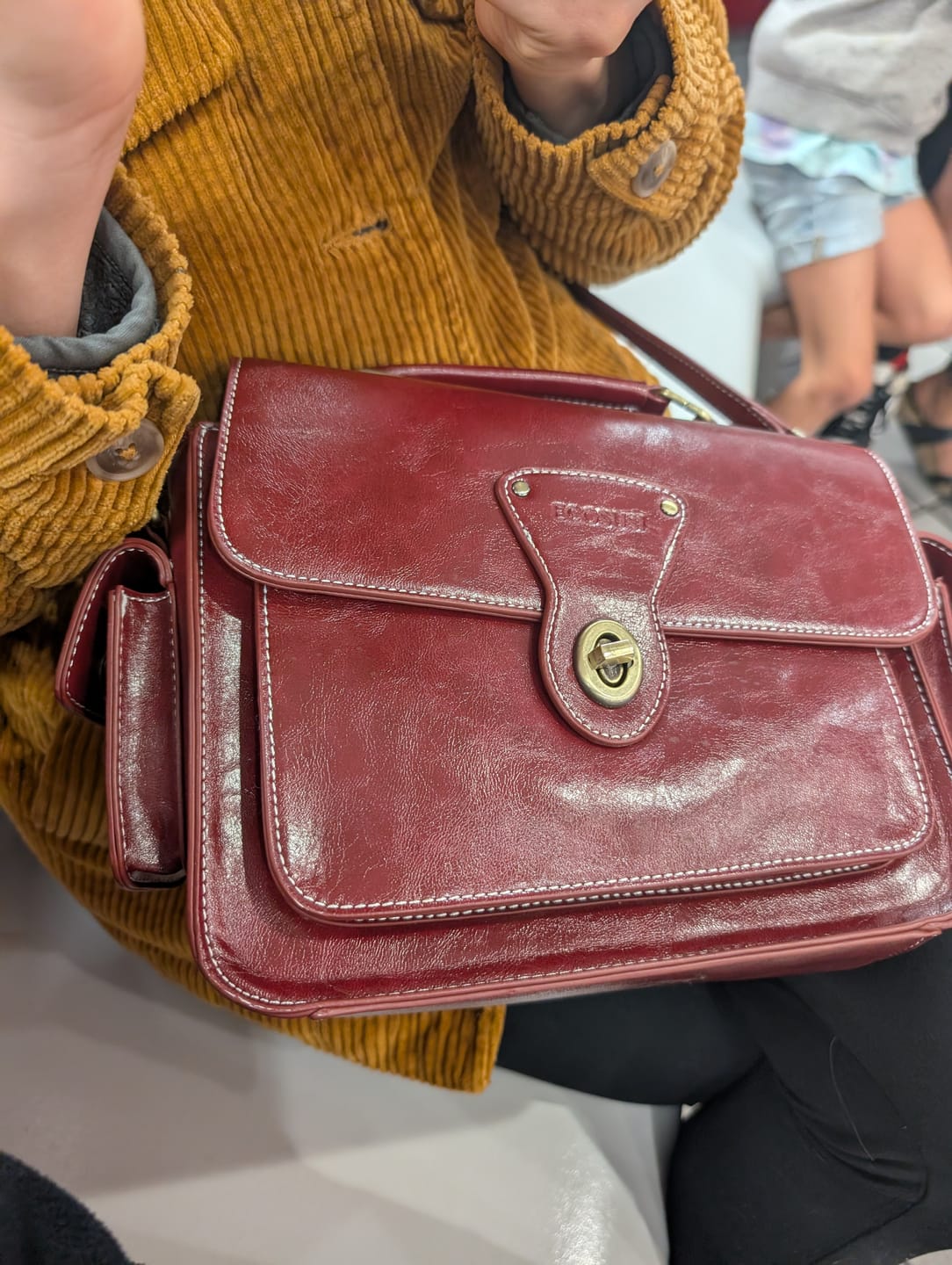 Customer photo review of Alison Vintage Vegan Leather Crossbody Bag