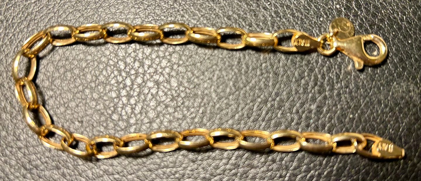 Customer photo review of Rolo Silver Bracelet