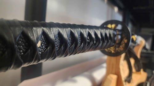 Customer photo review of Black Blade Katana (1060 carbon steel)