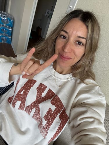 Customer photo review of Texas Garment-Dyed Sweatshirt