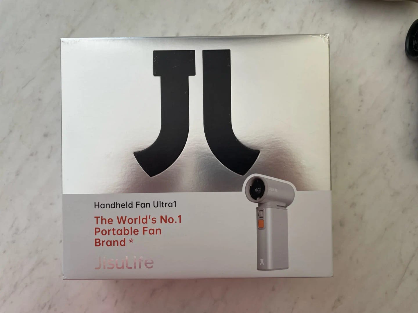Customer photo review of Metallic Portable Handheld Fan 100-Speed — Silver | KIMLUD