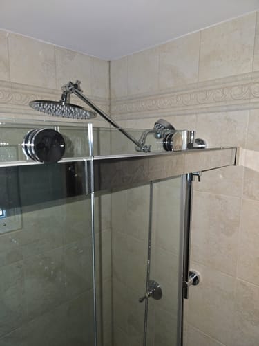 Customer photo review of Dual Shower Head with Slide Bar Set