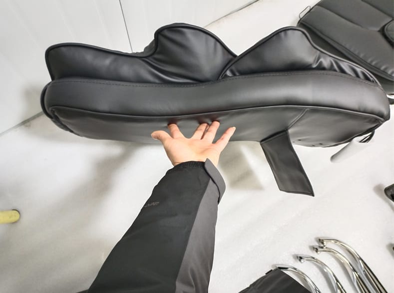 Customer photo review of Homrest 6-Point Massage Heat Ergonomic Reclining Office Chair with Footrest Brown