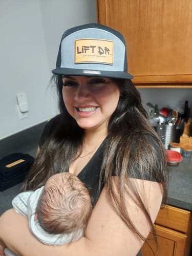 Customer photo review of Custom Leather Patch Hats Richardson 168 Laser Engraved