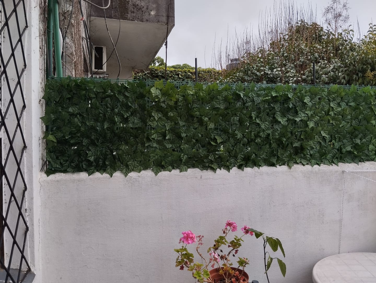 Customer photo review of Cerco Artificial Hojas Decorativo Muros Pared Rejas