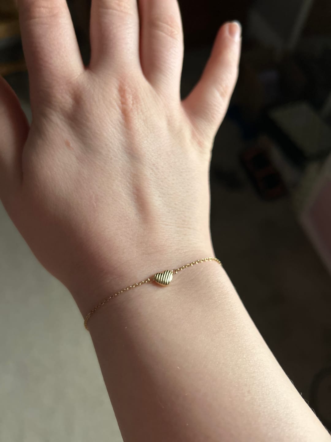 Customer photo review of Bridesmaid Dainty Heart Bracelet