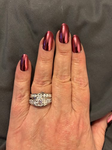 Kristin W. review of Bezel Round Moissanite Channel Euro Shank Engagement Ring image 1 out of 2