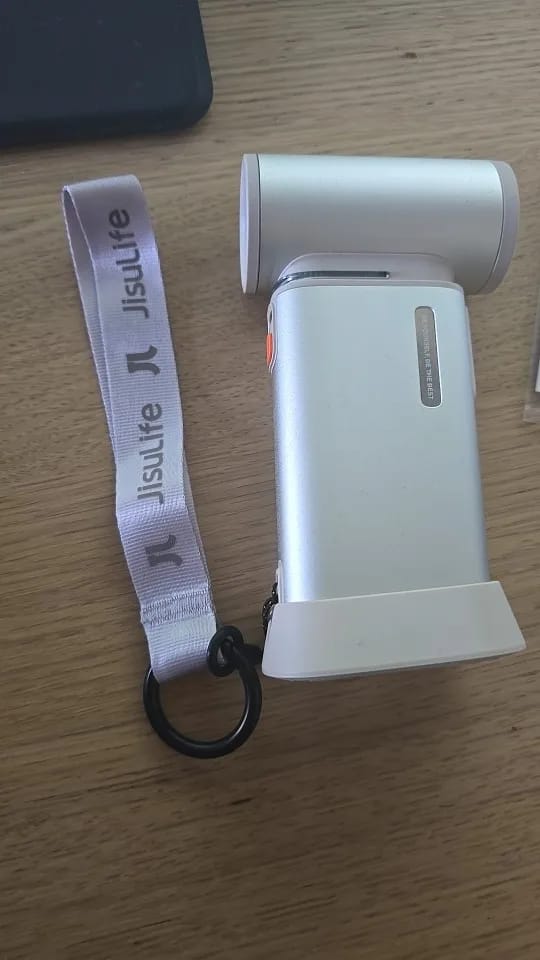 Customer photo review of Metallic Portable Handheld Fan 100-Speed — Silver | KIMLUD