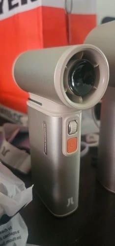 Customer photo review of Metallic Portable Handheld Fan 100-Speed — Silver | KIMLUD