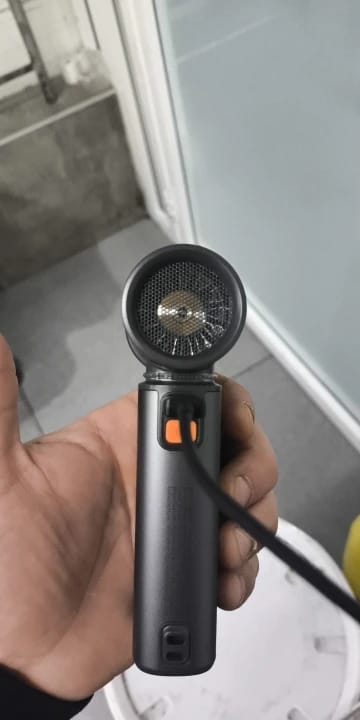 Customer photo review of Metallic Portable Handheld Fan 100-Speed — Silver | KIMLUD