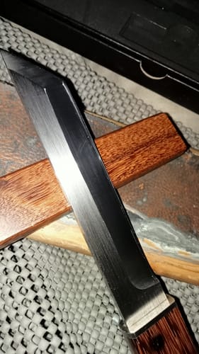 Customer photo review of Oak Brown Traditional Samurai Chef Knife