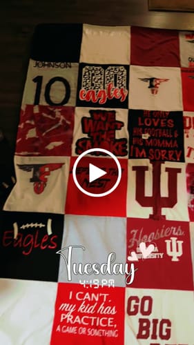 T-shirt quilt featuring texas tech university, indiana university by Neontae from IN
