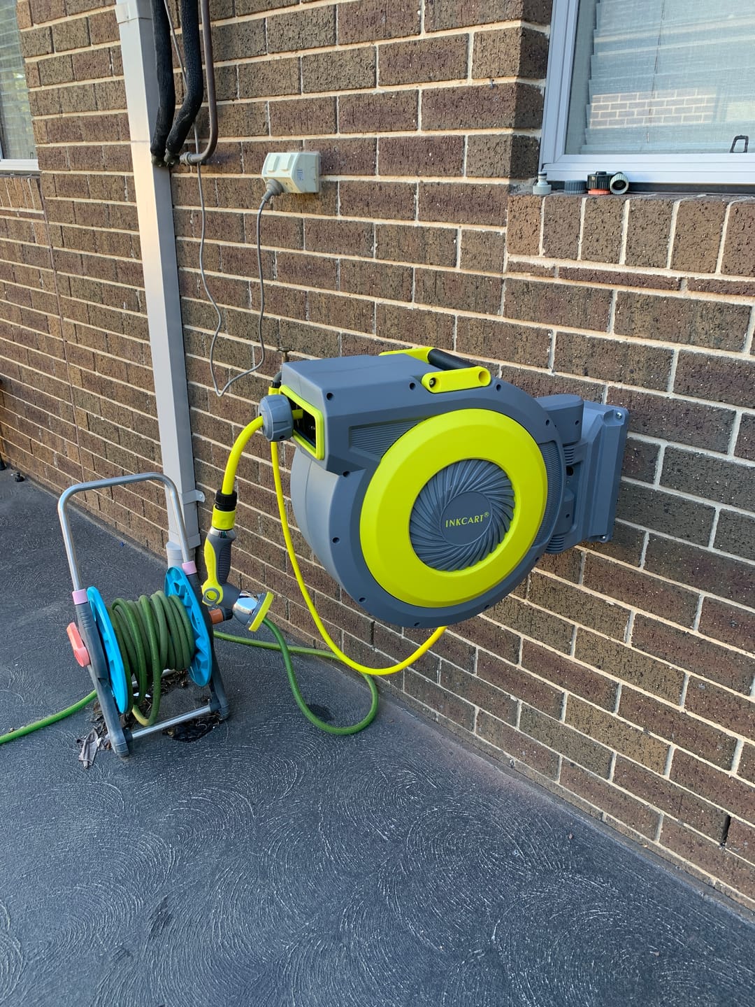 Customer photo review of 30m Retractable Garden Hose Reel.. Fully Installed