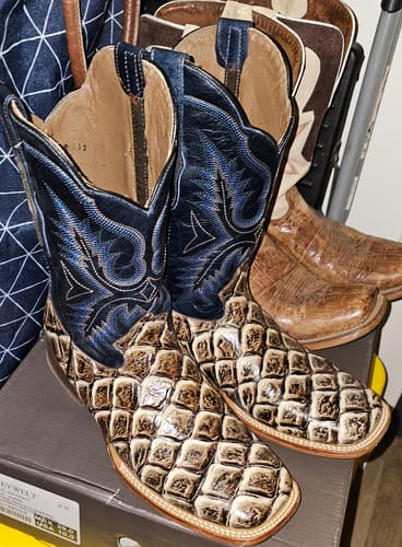 Customer photo review of FISH ORIX | MEN SQUARE TOE WESTERN COWBOY BOOTS