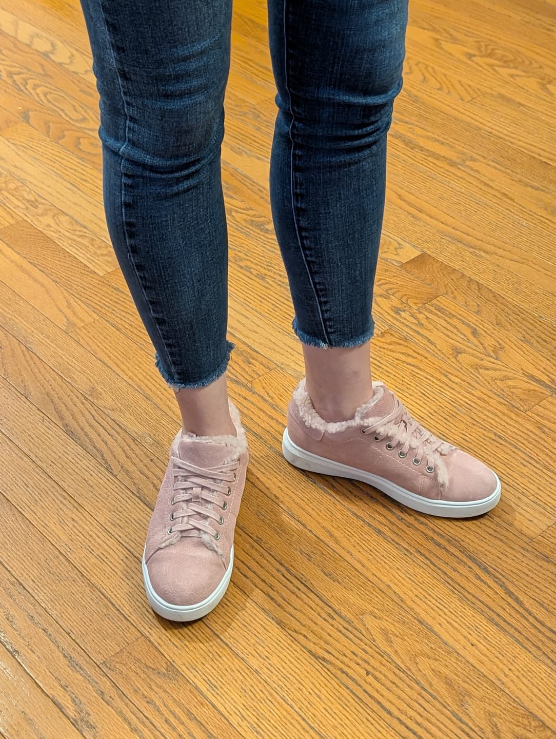 Customer photo review of Ladies Holly Sheepskin Sneaker Pink