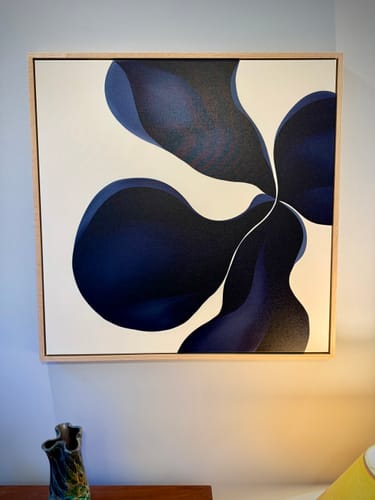 Customer photo review of Blossom Blue Abstract Canvas Art