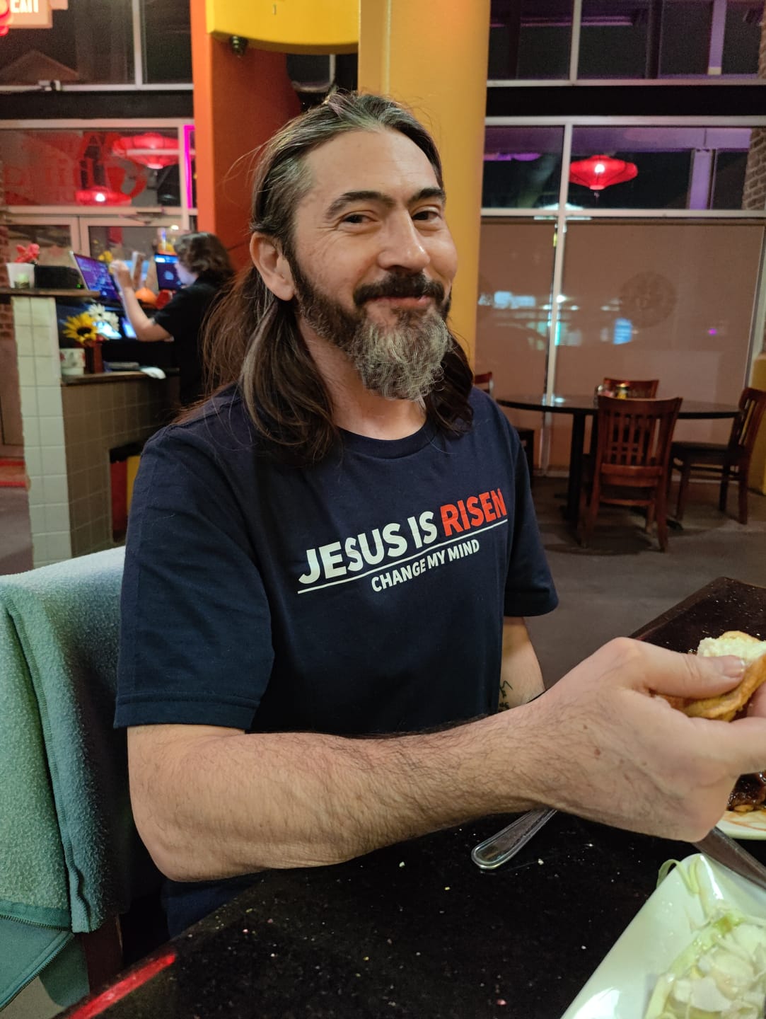 Customer photo review of Jesus Is Risen T-Shirt