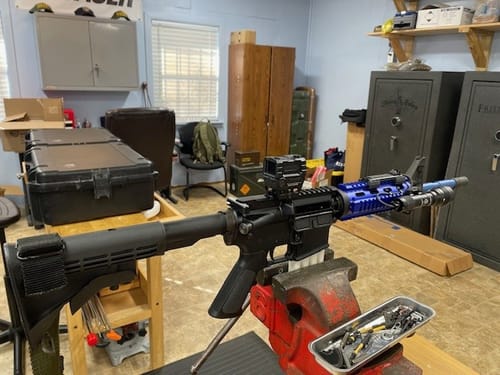 Customer photo review of Blue Carbine Quad Rail 2 piece Drop-in 6.7'' handguard for M4