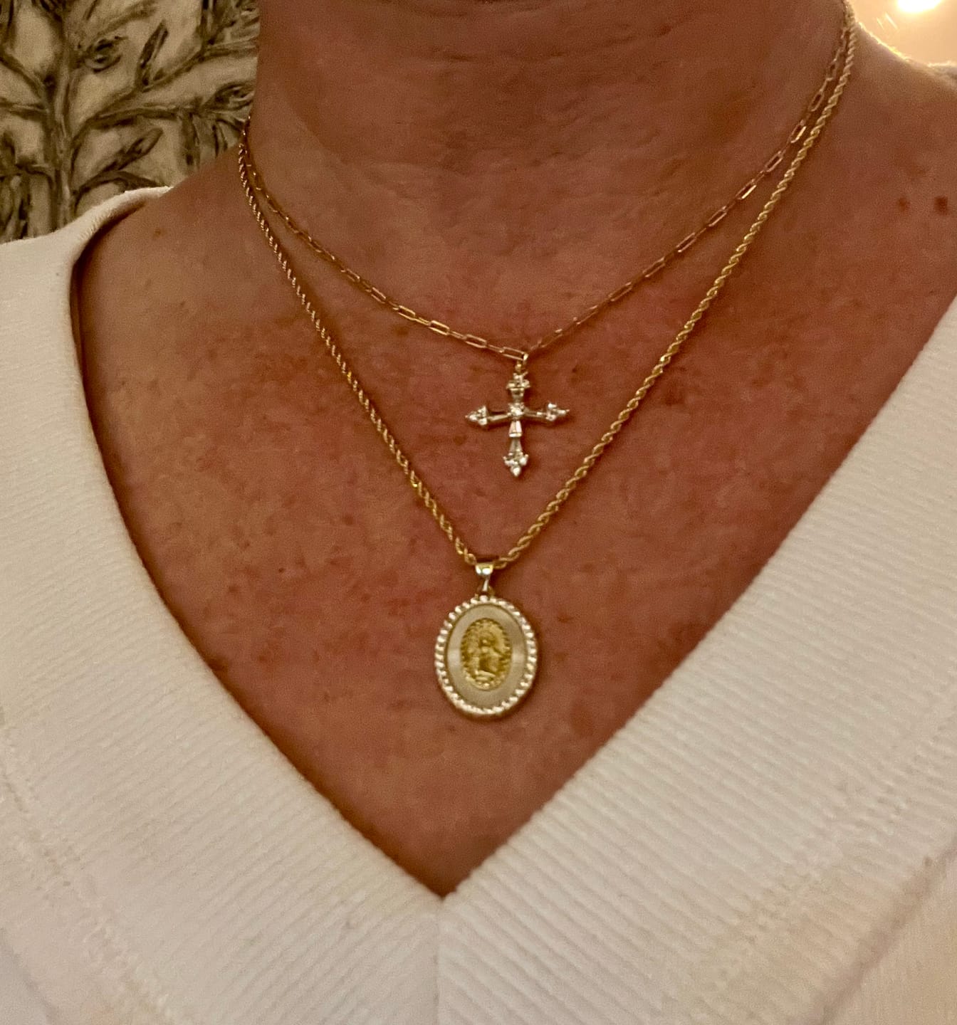 Customer photo review of Holy Mother Mary Necklace